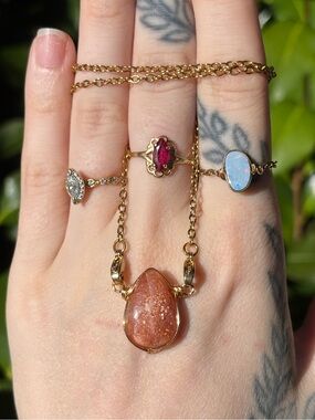 Sunstone interchangeable necklace